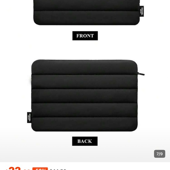 NWT CHANEL Black Quilted Laptop Makeup Bag Pouch - Picture 5 of 5